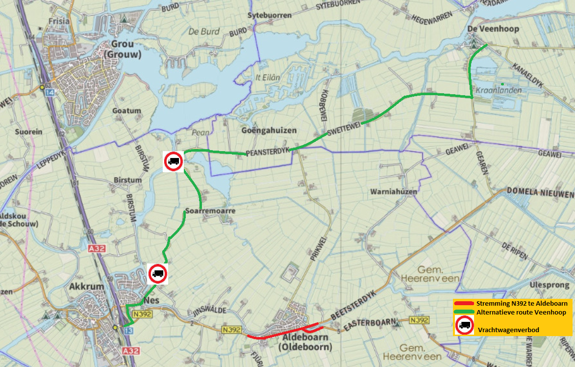 route veenhoop Restaurant It Polderhus in De Veenhoop